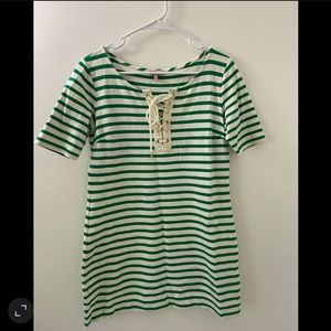 Juicy Couture Womens Green / White Striped Dress M